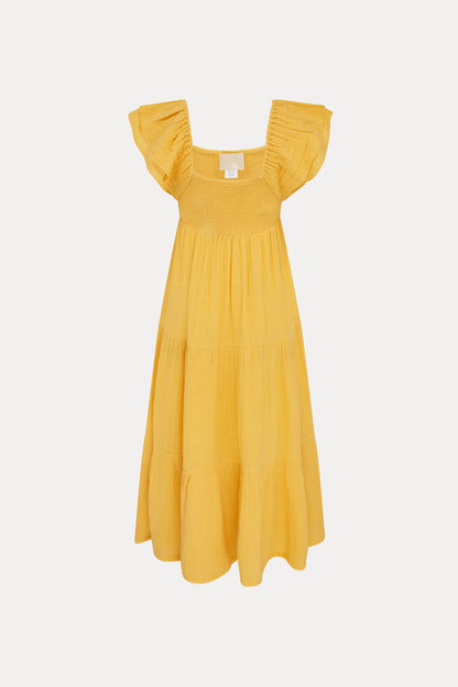 Honey Choo-Ha Ruffle Midi Dress - Solid