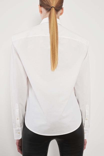 White Shoulder Pad Shirt