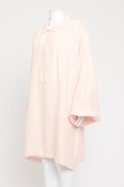 Pink Linen Preowned Smock Dress