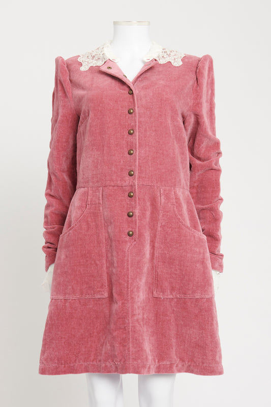Pink Velvet Preowned Mini Dress