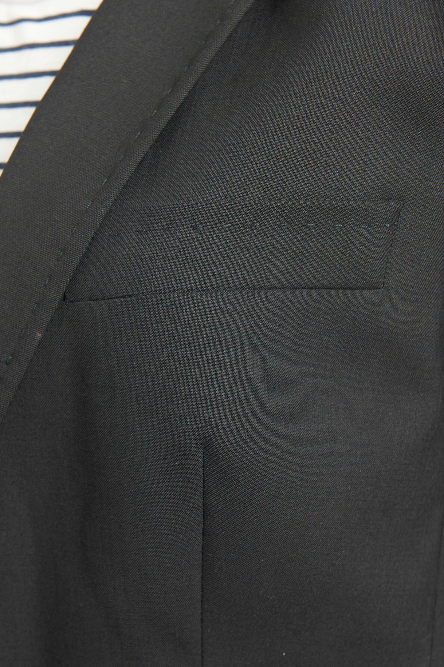 Black Stretch Wool Blend Preowned Single Breasted Suit