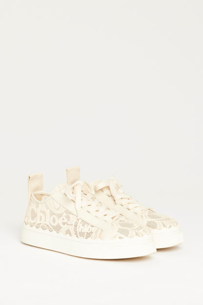 Ecru Lace Preowned Lauren Scalloped Sneakers