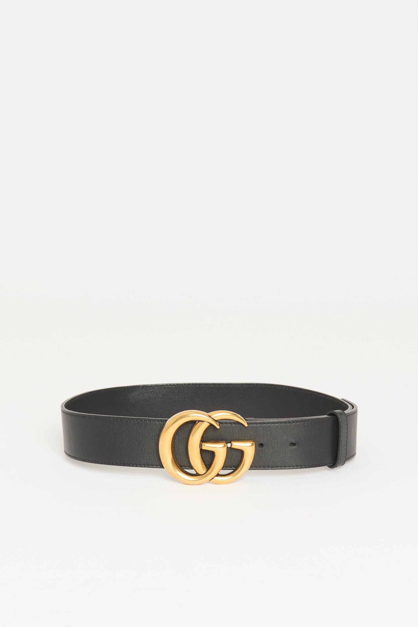 2015 Black Leather Preowned Chunky Marmont Belt
