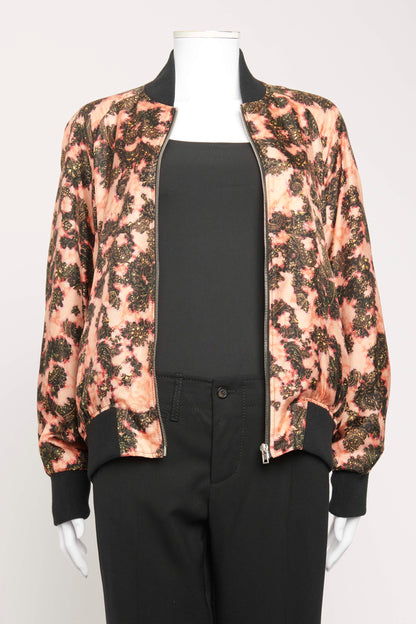 2014 Pink Silk Preowned Paisley Bomber Jacket