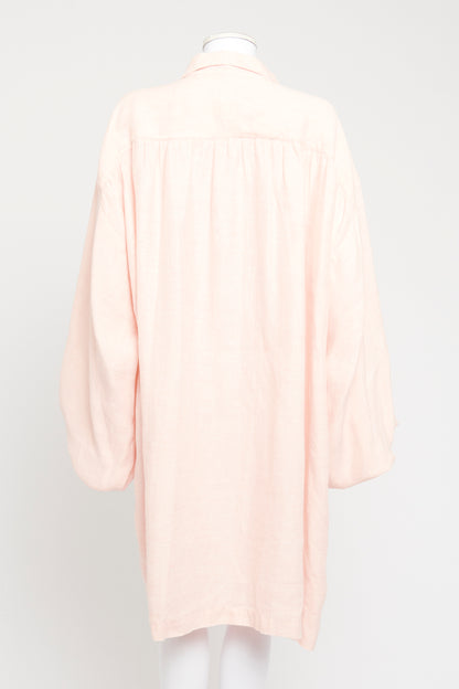 Pink Linen Preowned Smock Dress