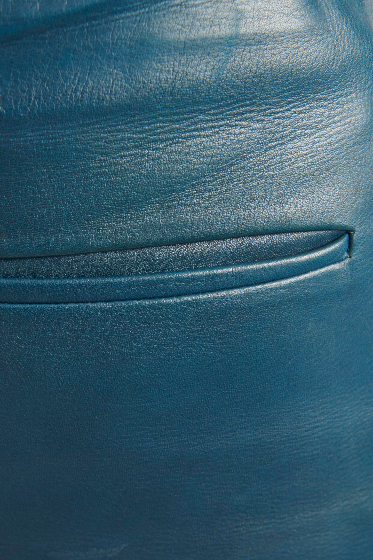 2010 Blue Lambskin Preowned A-Line Skirt