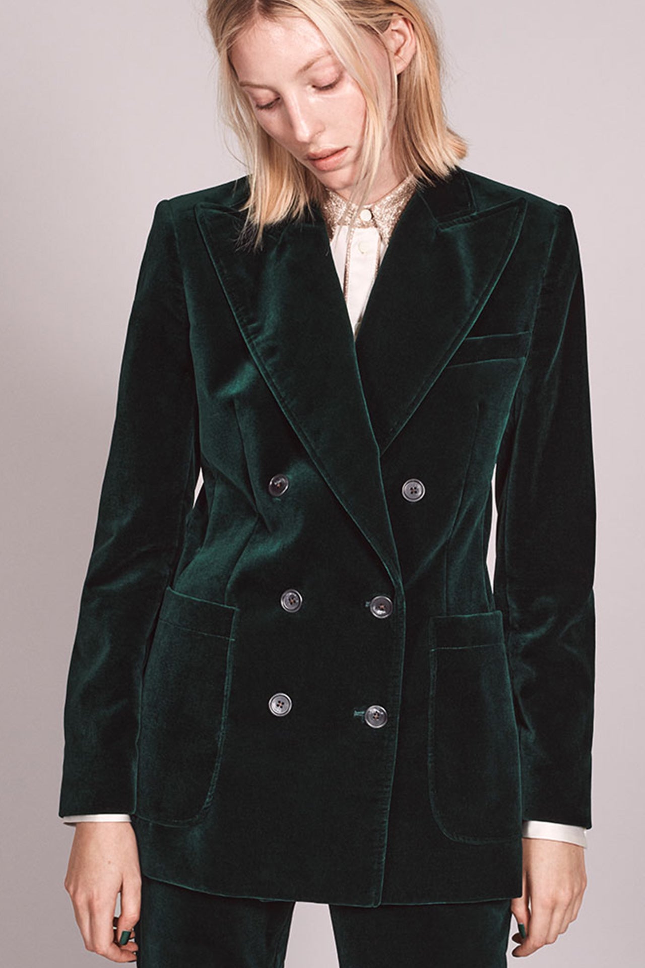 Green Bianca Velvet Jacket