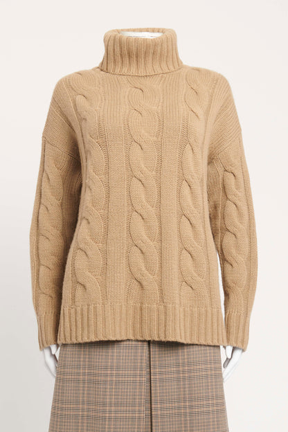 Brynne Camel Cashmere Cable Knit Preowned Jumper