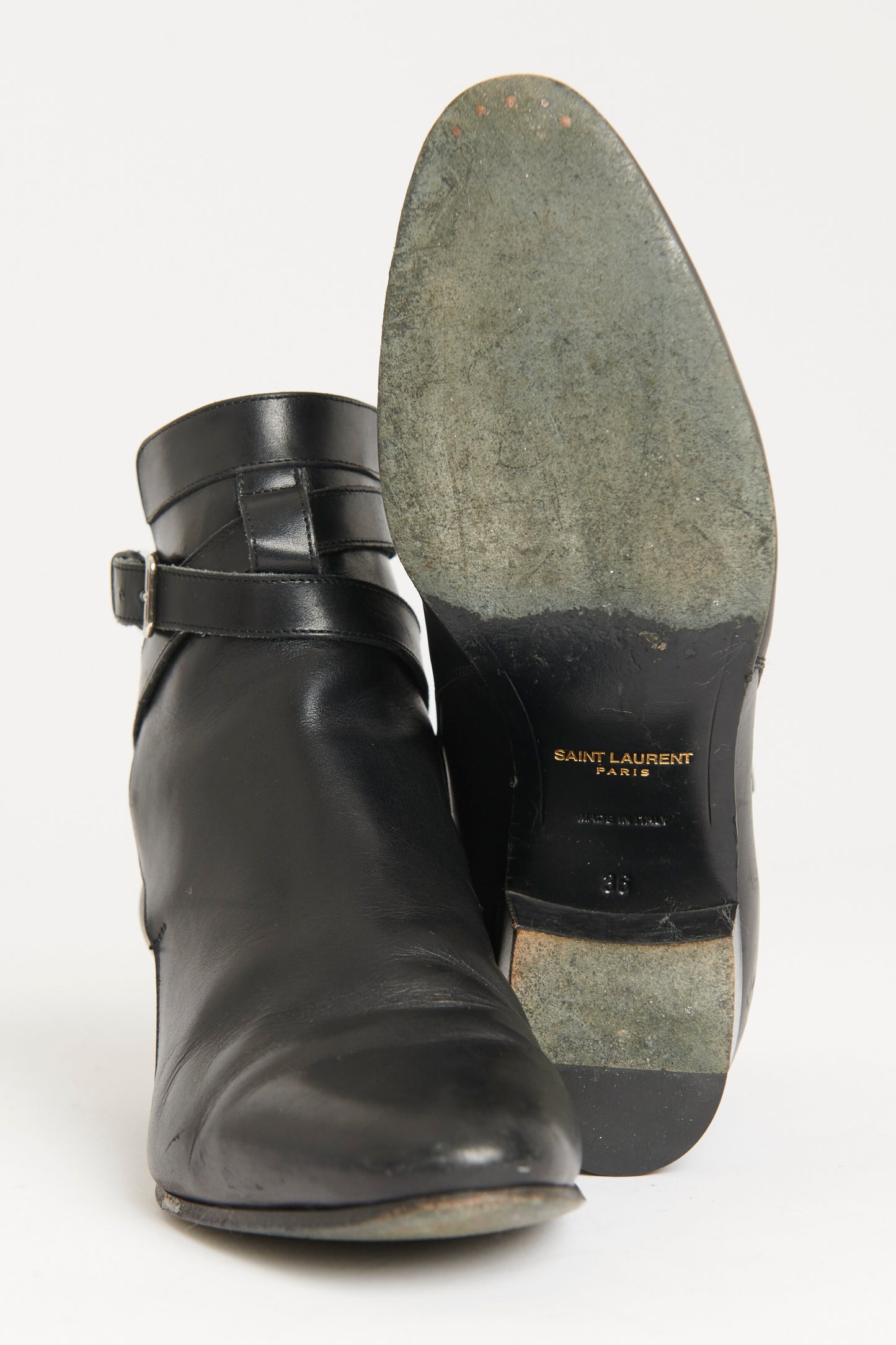 Black Leather Preowned Blake Ankle Boots