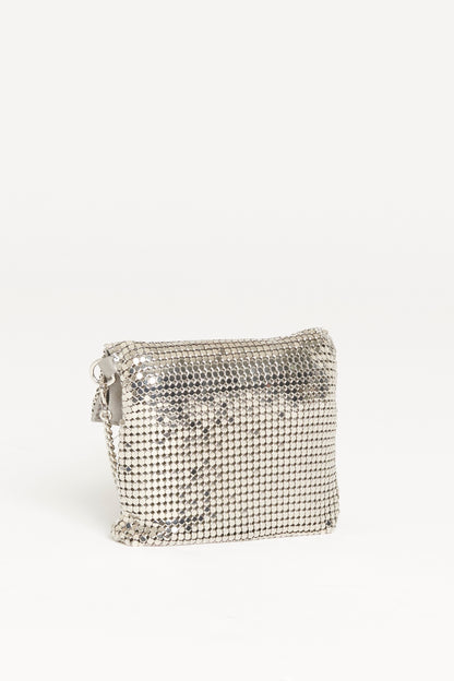 Silver Chainmail Preowned Crossbody Soft Cardholder