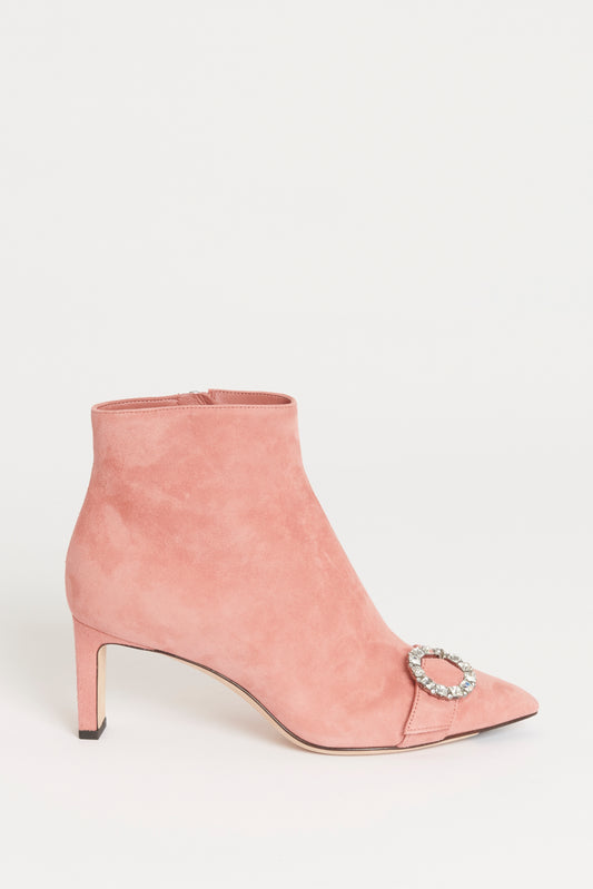 Pink Suede Preowned Hanover 65 Ankle Boots