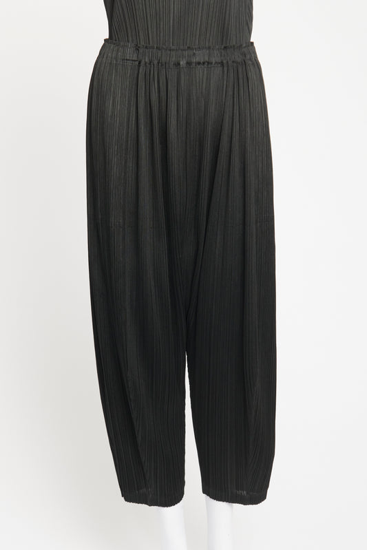 Black Polyester Preowned Harem Culottes