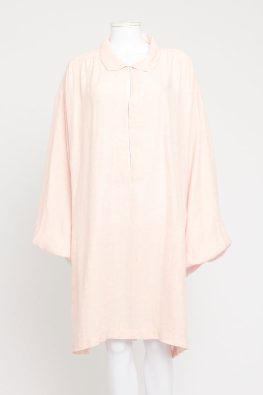 Pink Linen Preowned Smock Dress