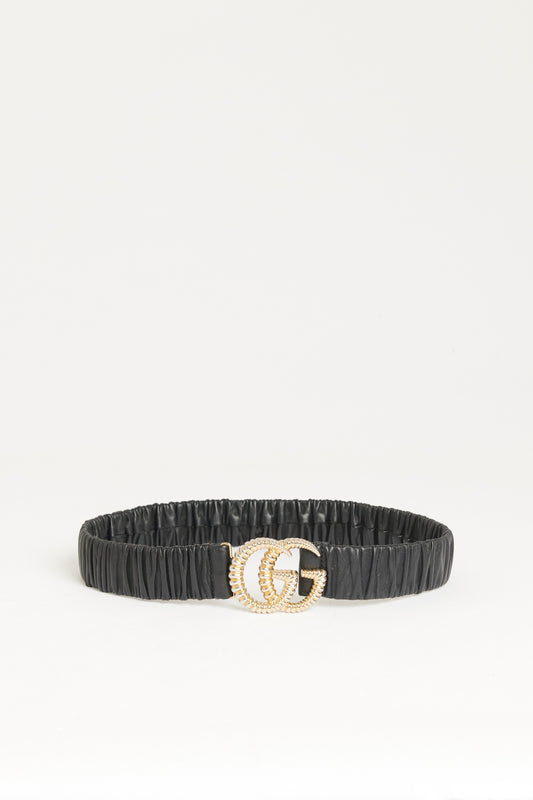 Black Leather Preowned Marmont Elasticated Belt