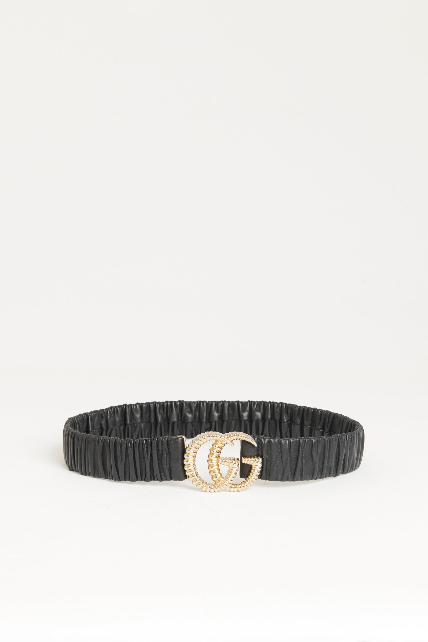 Black Leather Preowned Marmont Elasticated Belt