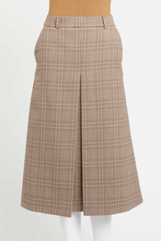 Celine Brown Tweed Midi Skirt