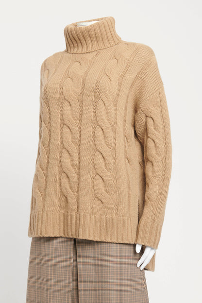 Brynne Camel Cashmere Cable Knit Preowned Jumper