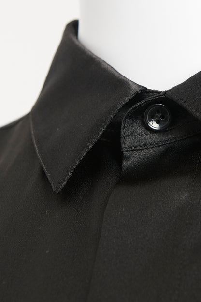 Black Silk Preowned Button Up Shirt