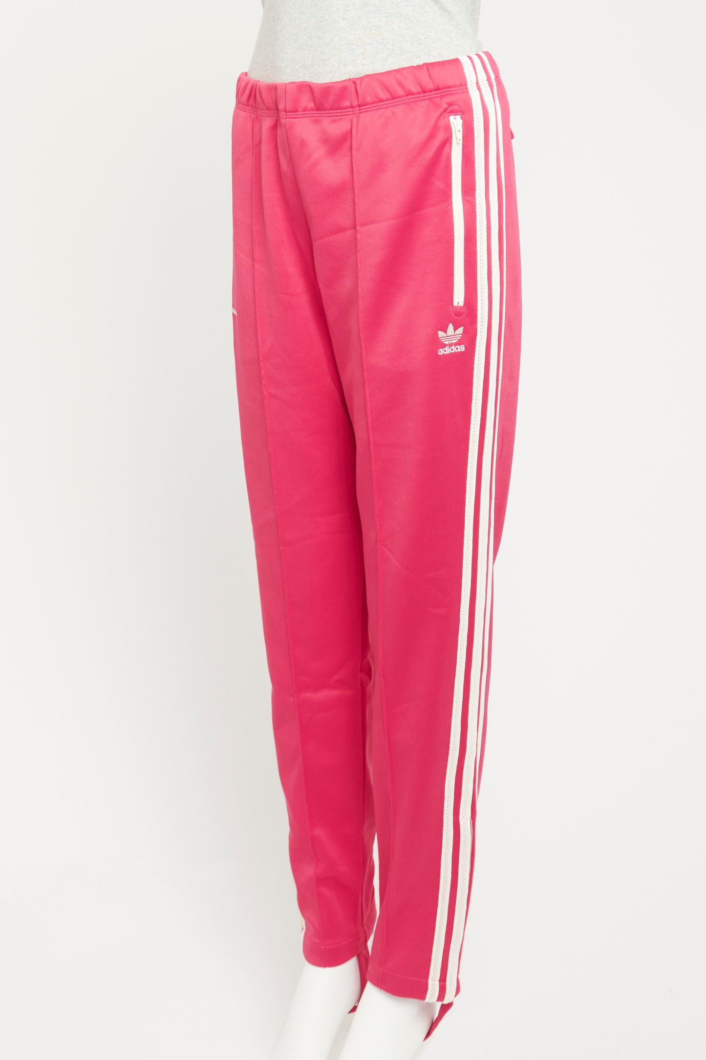 Three Stripe Pink Preowned Stirrup Track Pants