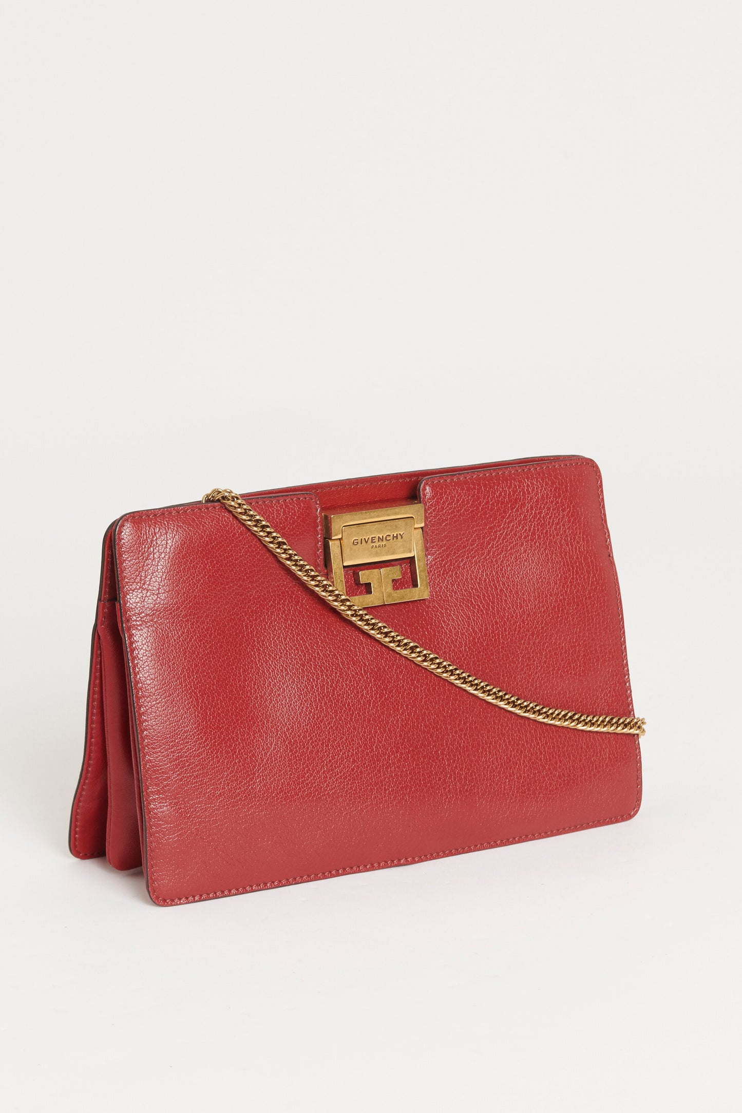 2018 Red Grained Leather Frame GV3 Bag