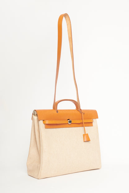 Beige Canvas Preowned Herbag Bag