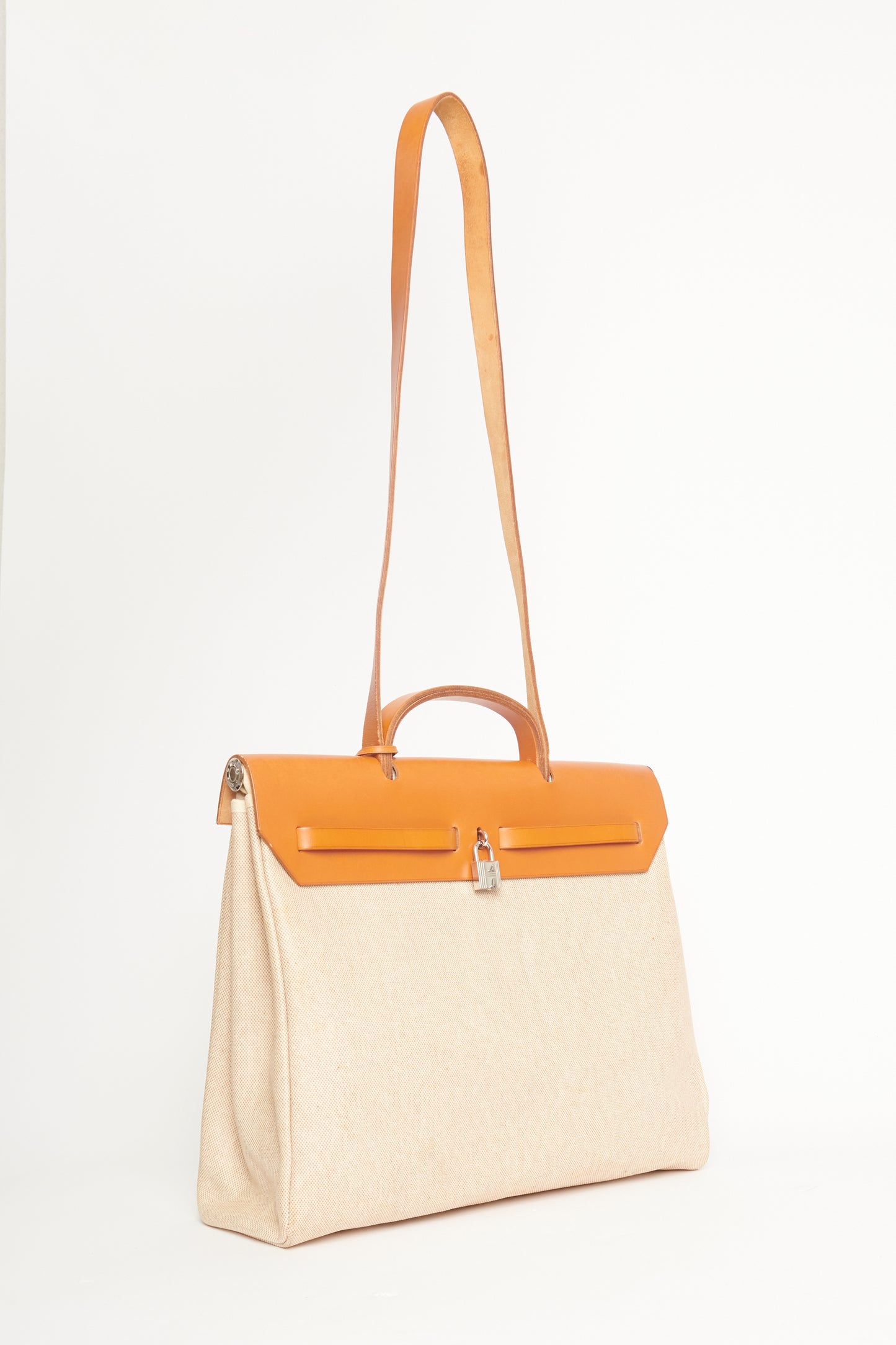 Beige Canvas Preowned Herbag Bag