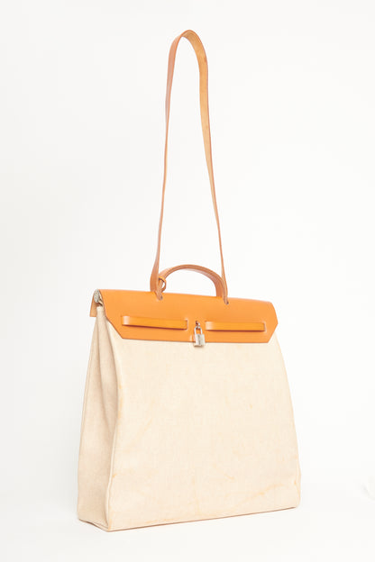 Beige Canvas Preowned Herbag Bag