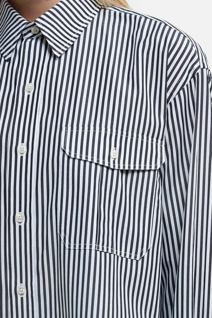 Mid Stripe Black Oversize Shirt