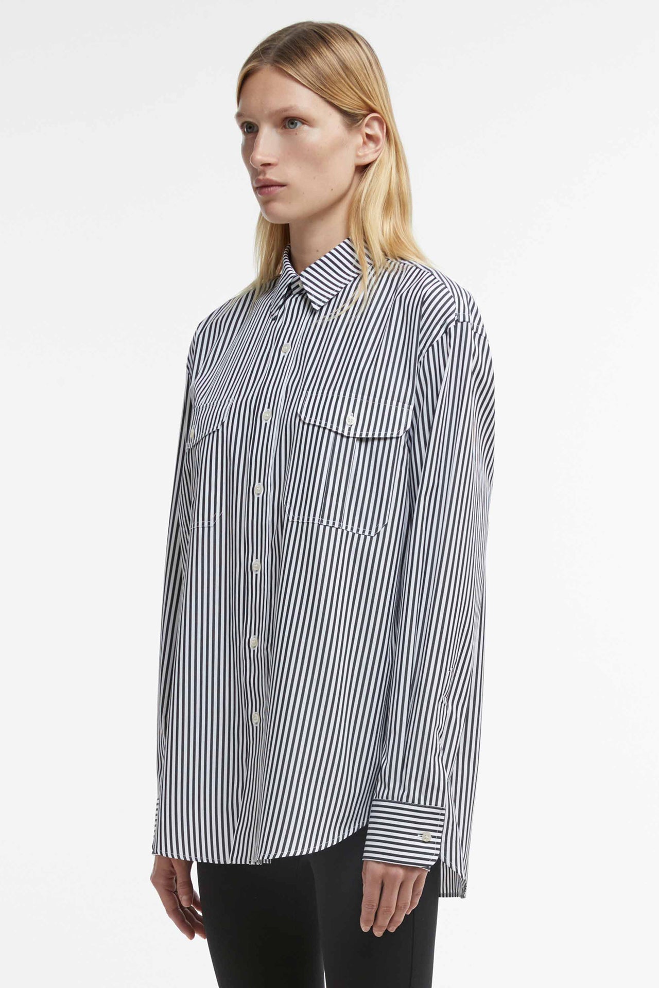 Mid Stripe Black Oversize Shirt