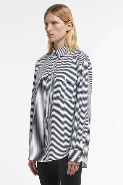 Mid Stripe Black Oversize Shirt