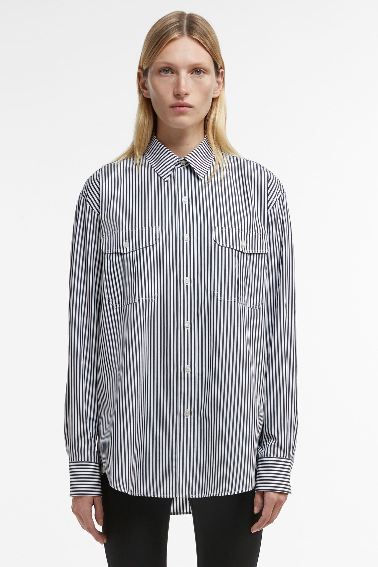 Mid Stripe Black Oversize Shirt