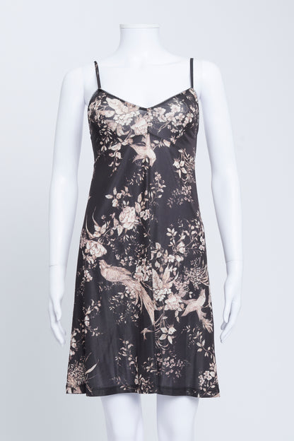 Black Sheer Floral Maxi Dress With Matching Slip