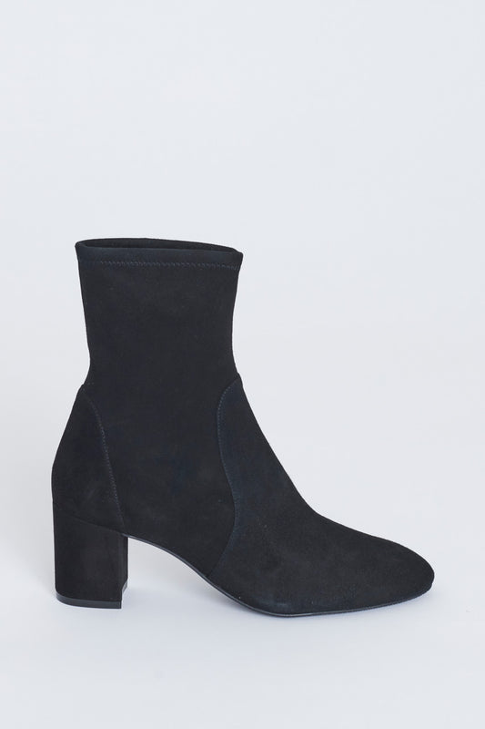 Black Suede Yuliana Low Heel Preowned Ankle Boot