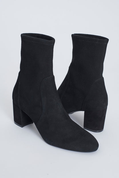 Black Suede Yuliana Low Heel Preowned Ankle Boot