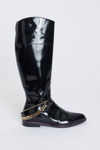 Black riding boots 2024 with gold hardware