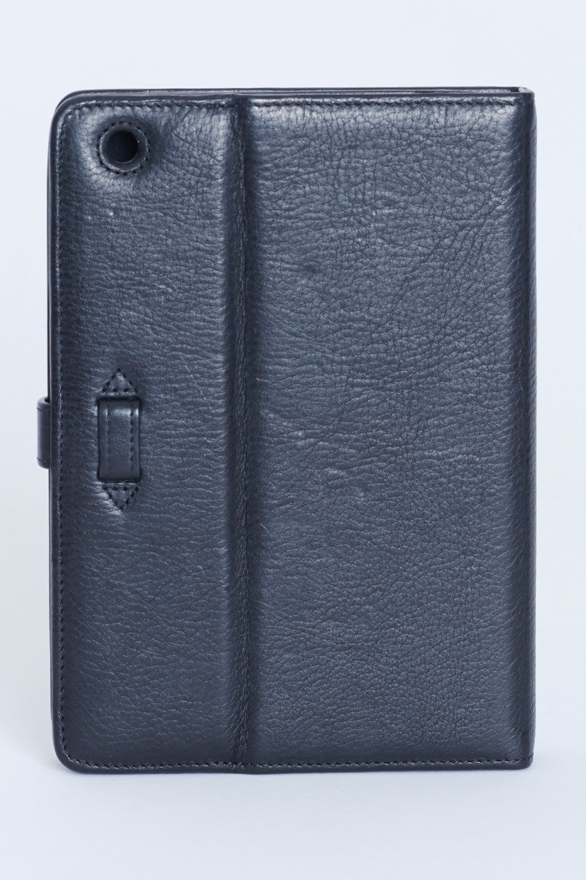 Black Leather iPad Case With Heart Detail