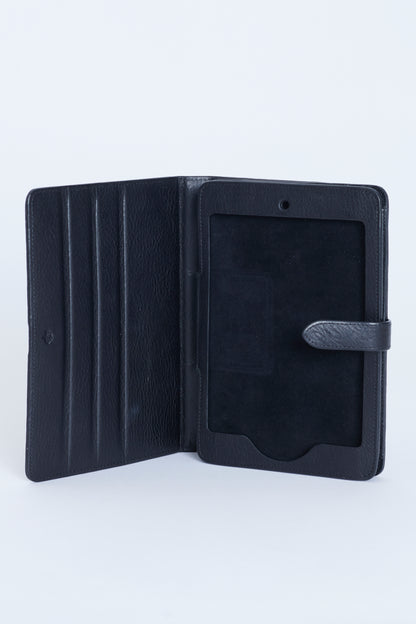 Black Leather iPad Case With Heart Detail