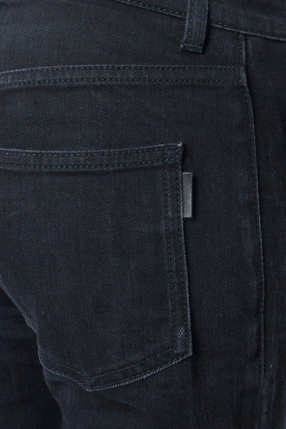 Black Denim Cropped Frayed Hem Jeans