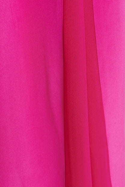Pink Silk High Neck Floor Length Gown