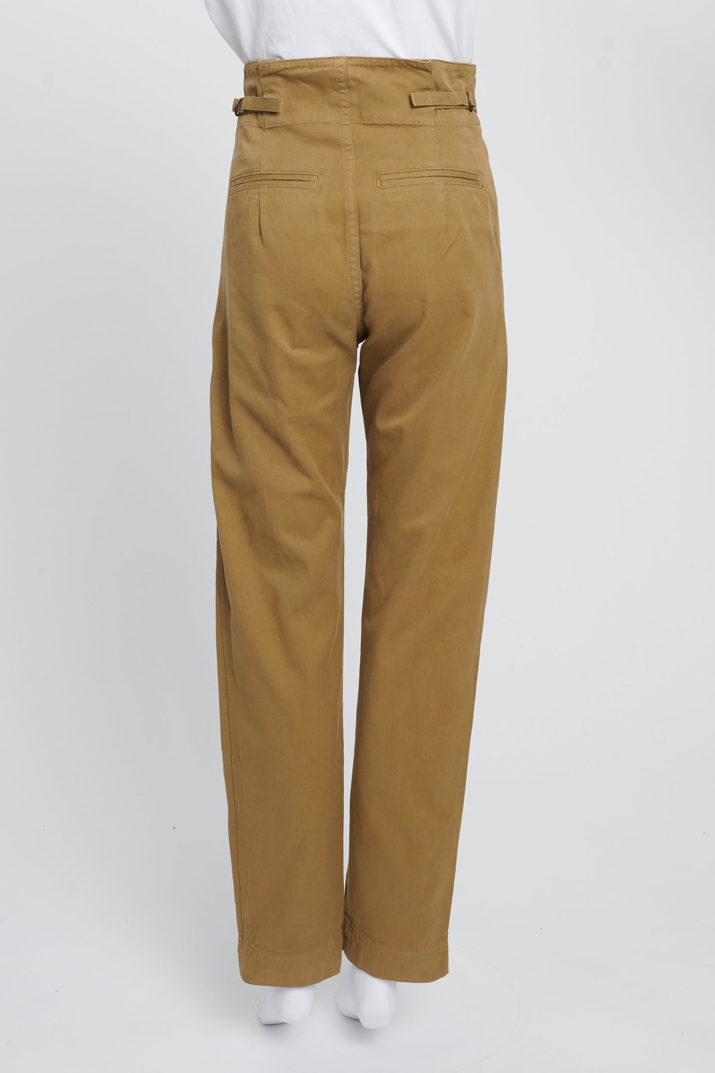 Khaki High-Rise Chino Trousers With Large Pocket Detailing