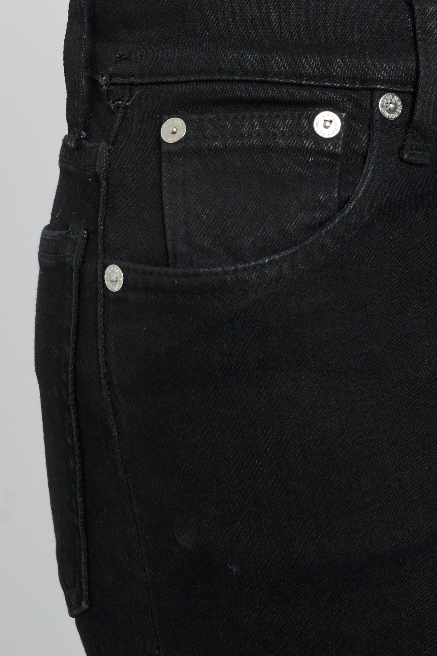 Black Denim High-Waist Straight Leg Jeans