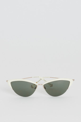 White Ally Cat Eye Sunglasses