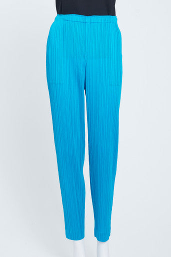 Turquoise Blue Pleats Please Trousers