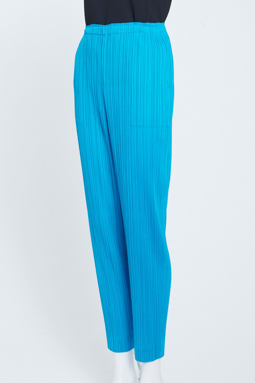 Turquoise Blue Pleats Please Trousers