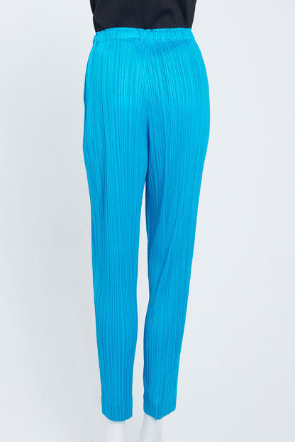 Turquoise Blue Pleats Please Trousers