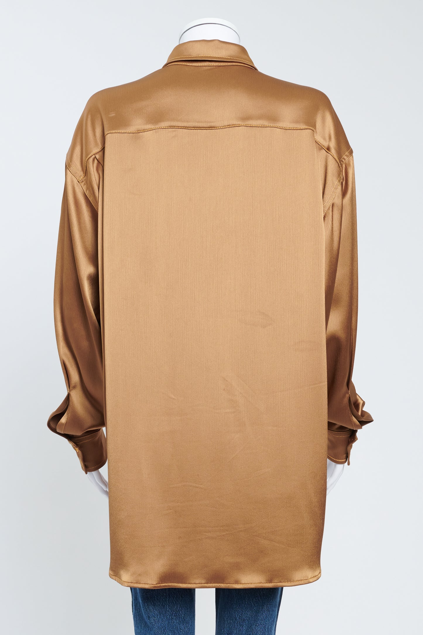 Bronze Satin Oversized Shirt