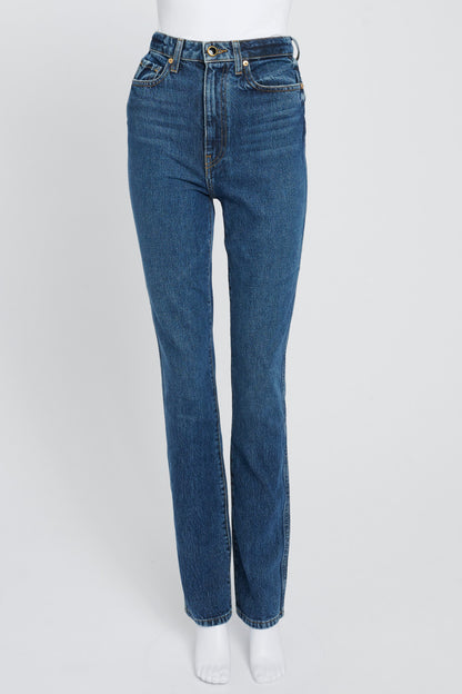 Mid-Blue Denim Daria High-Waisted Slim Fit Jeans