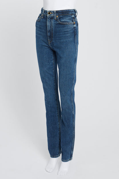 Mid-Blue Denim Daria High-Waisted Slim Fit Jeans
