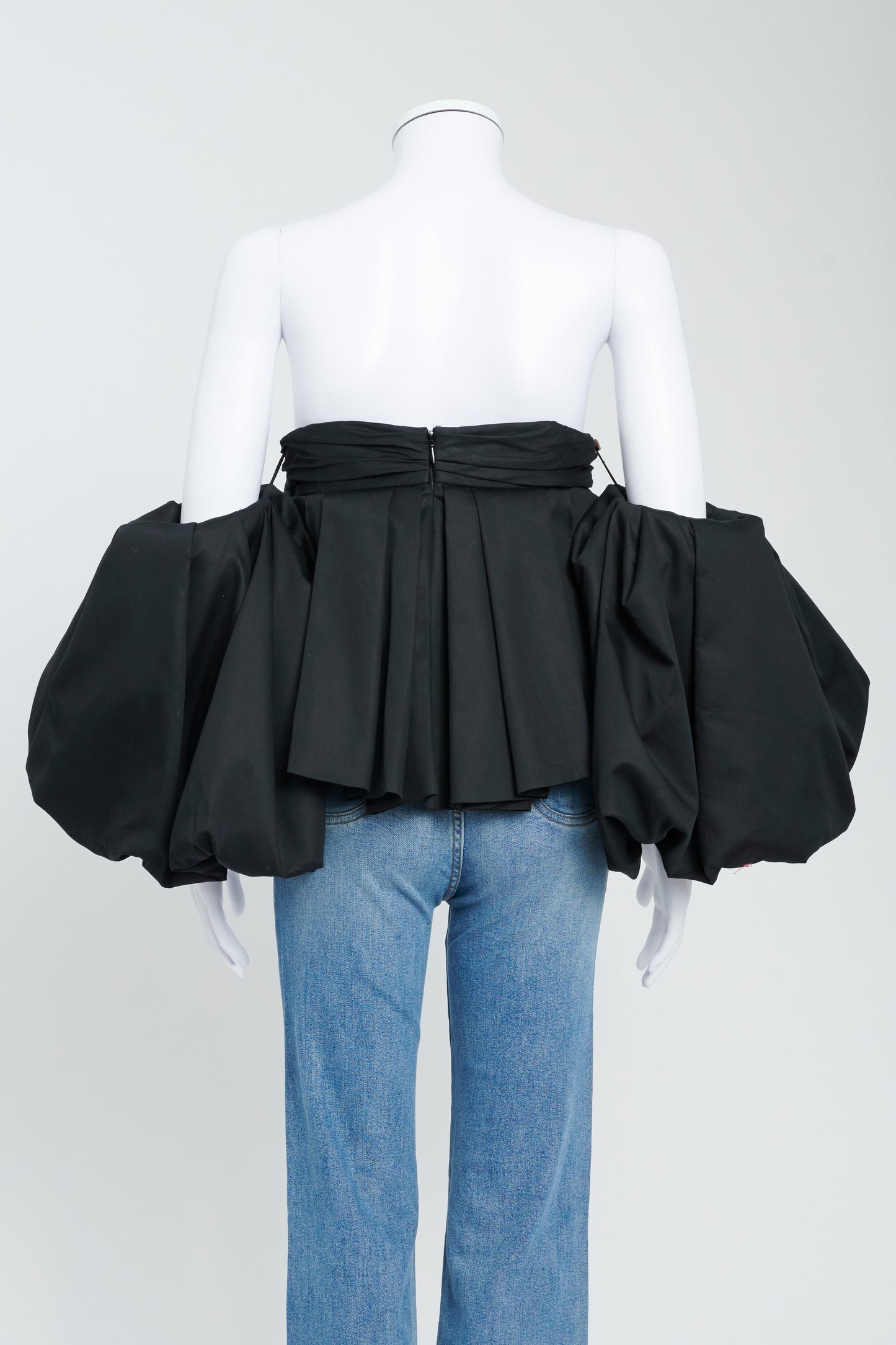 Black Cotton Katerina Off-Shoulder Blouse
