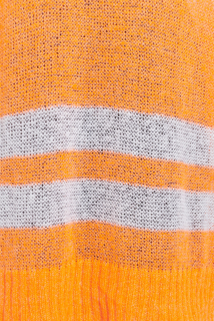 Neon Orange Mohair-Blend Preowned Sweater Vest